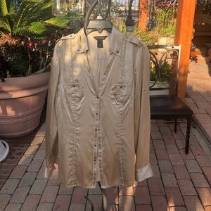 WHBM Size 8 Champagne Satin Blouse